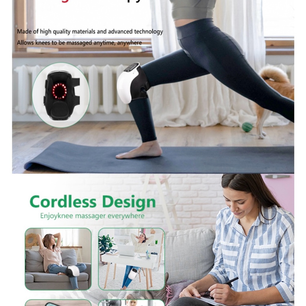 Cordless Knee Massager - Black and White